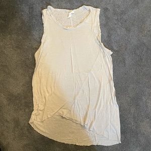 HELMUT LANG OATMEAL WHITE ASYMMETRIC TANK TOP